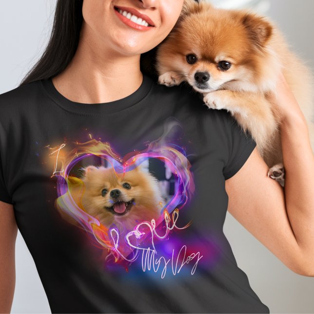 Add Your Own Photo Cute Airbrushed Style Pet Lover T-Shirt (Creator Uploaded)