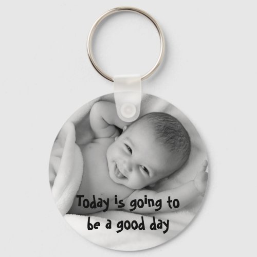 Add Your Own Photo Cute Quote Personalised Keychain