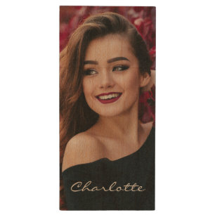 Add Your Own Photo DIY Custom Personalized Name Wood Flash Drive