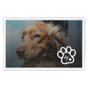 Add Your Own Photo Dog Pets Monogram Acrylic Tray
