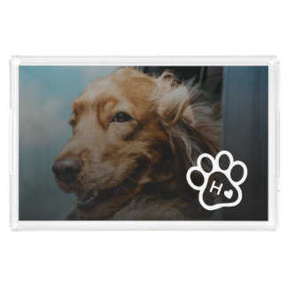 Add Your Own Photo Dog Pets Monogram Acrylic Tray