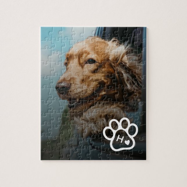 Add Your Own Photo Dog Pets Monogram jigsaw puzzle (Vertical)