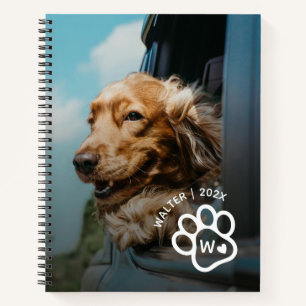 Add Your Own Photo Dog Pets Monogram Notebook