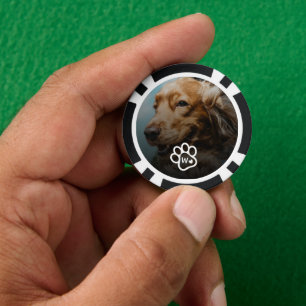 Add Your Own Photo Dog Pets Monogram Poker Chips
