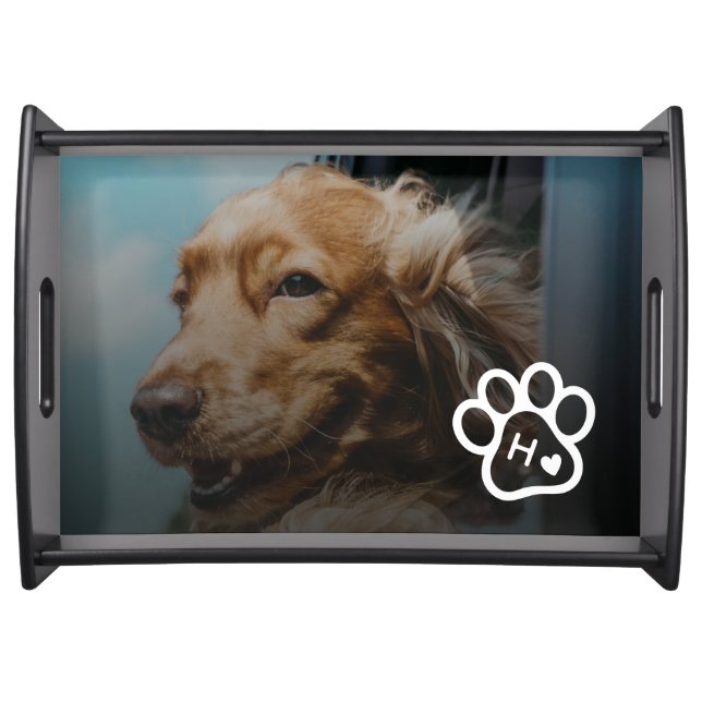 Add Your Own Photo Dog Pets Monogram Serving Tray (Front)