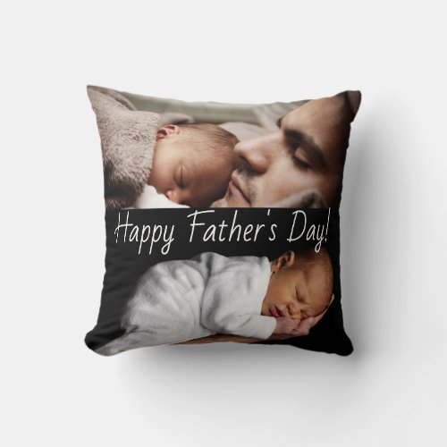 Add Your Own Photo Fathers Day Personalized Throw Pillow