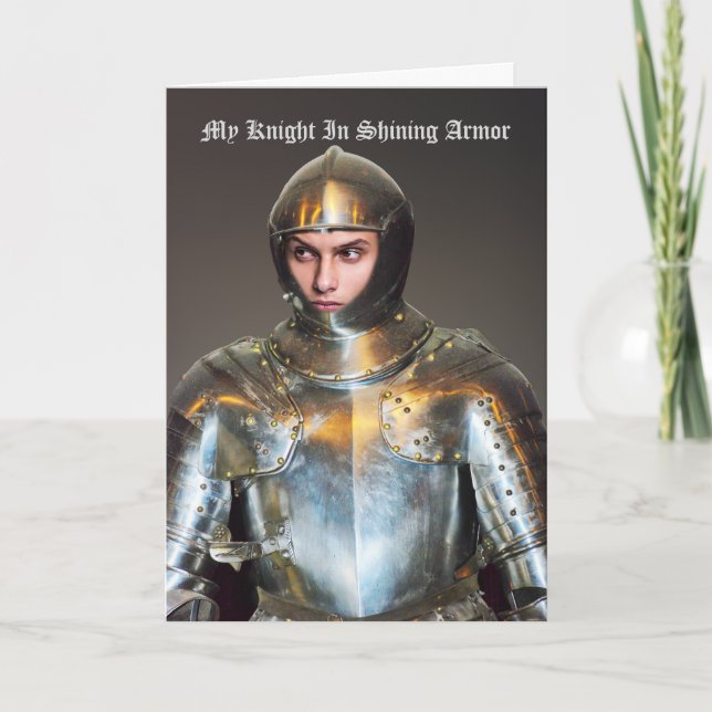 Add Your Own Photo - Funny Knight In Shining Armor Card (Front)