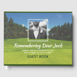 Add Your Own Photo Golf Memorial Service Golfer Guest Book