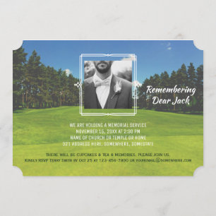 Add Your Own Photo Golf Memorial Service Golfer Invitation