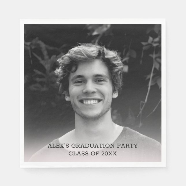 Add Your Own Photo Graduation Party Paper Napkins (Front)