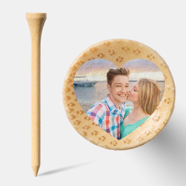 Add Your Own Photo Love Heart Romantic Valentine Golf Tees (Combo)