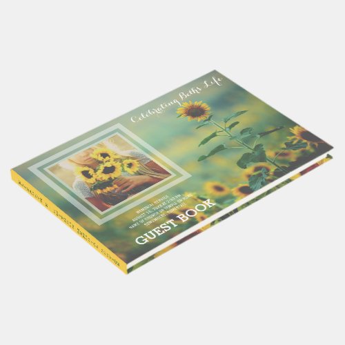 Add Your Own Photo Memorial Summer Sunflowers Guest Book