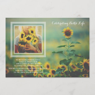 Add Your Own Photo Memorial Summer Sunflowers Invitation