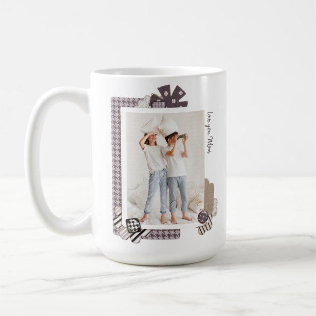 Add Your Own Photo Modern Girly Personalized Name Coffee Mug (Left)