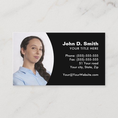 Add your own photo modern professional black business card