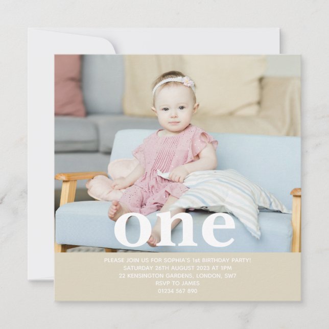 Add your own photo One First Birthday Party (Front)