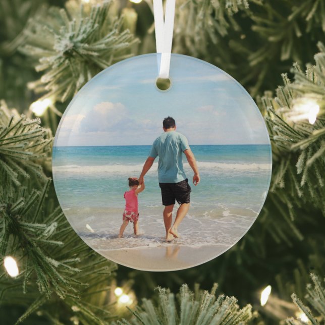 Add Your Own Photo or Text  Glass Ornament (Insitu)