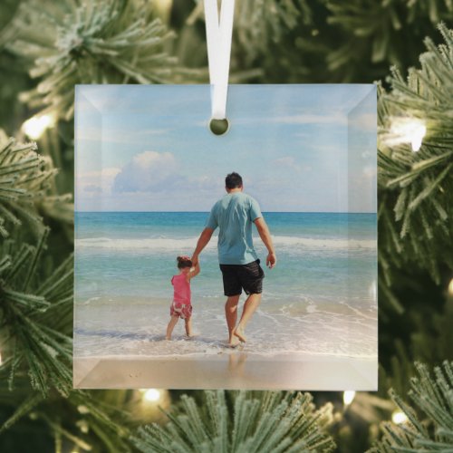 Add Your Own Photo or Text  Glass Ornament