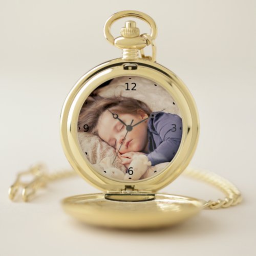 ADD YOUR OWN PHOTO OR TEXT POCKET WATCH