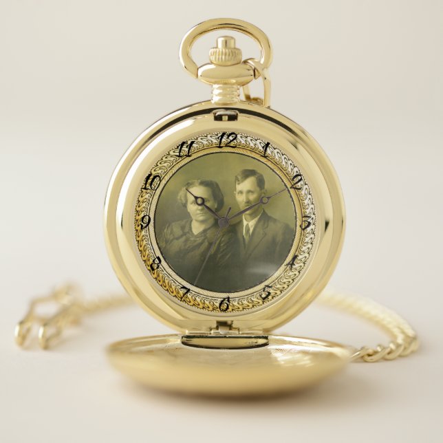 ADD YOUR OWN PHOTO OR TEXT POCKET WATCH (Inside)