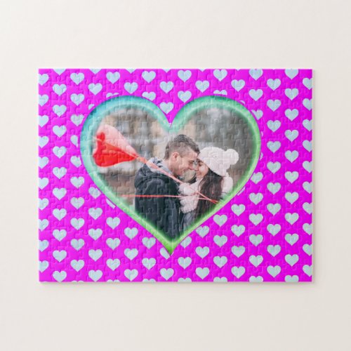 Add Your Own Photo Pink Valentines Day Frame Jigs Jigsaw Puzzle