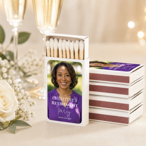 Add Your Own Photo Retirement Party Favor Matchboxes