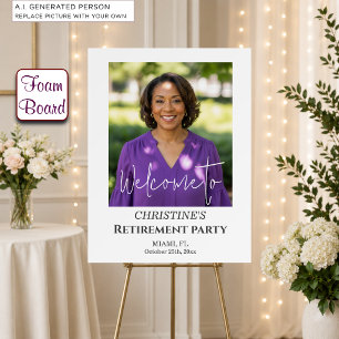 Add Your Own Photo Retirement Party Welcome Foam Board
