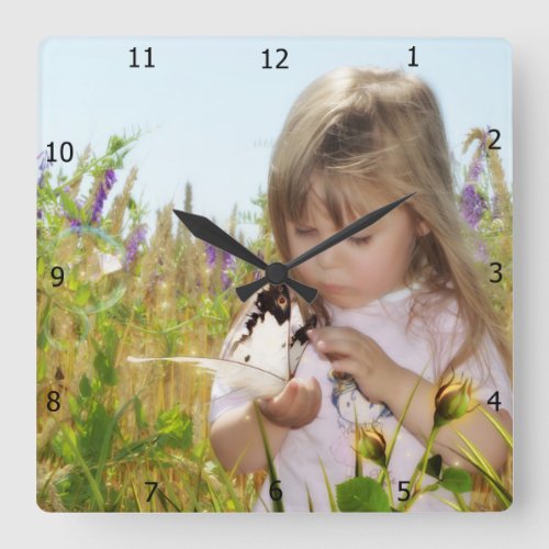 ADD YOUR OWN PHOTO SQUARE WALL CLOCK