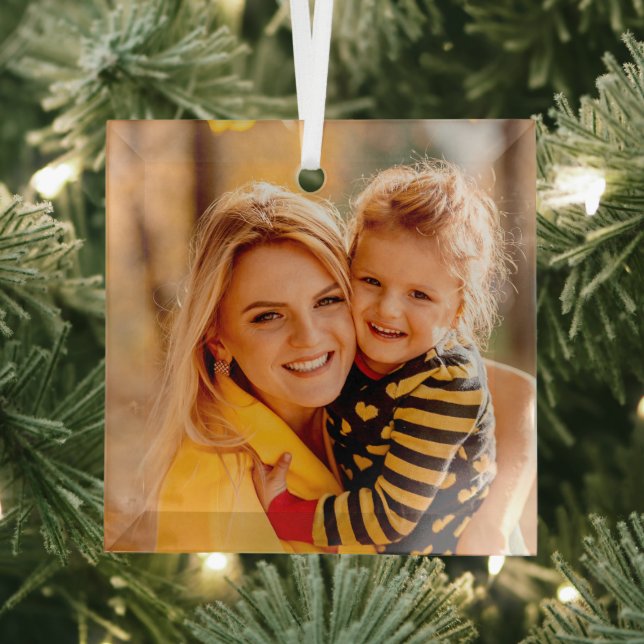 Add Your Own Photo Template Glass Ornament (Insitu)
