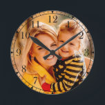 Add Your Own Photo | Template Round Clock<br><div class="desc">Add Your Own Photo Template Wall Clocks. Design your own. Add a photo,  design or logo for your unique product. Simply click "Personalize this template" to get started. Perfect for any occasion such as Mother's Day,  birthday,  Christmas,  holidays,  Grandparent's Day and more. Designed by Evco Holidays www.zazzle.com/store/evcoholidays</div>