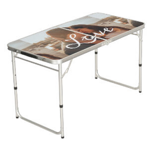 Add Your Own Photo Text Overlay Love Calligraphy Beer Pong Table