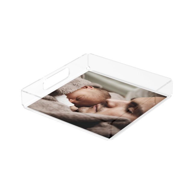 Add Your own Photo Unique Custom Personalized Acrylic Tray (Angled)