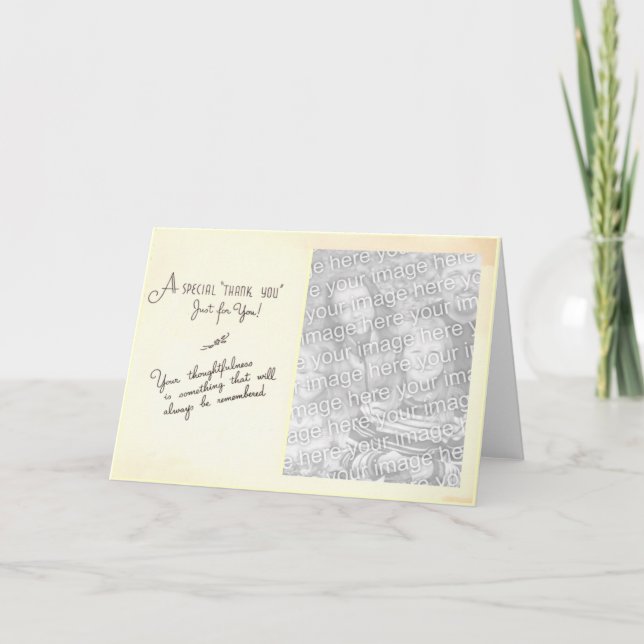 Add Your Own Photo, Vintage Thank You Card (Front)