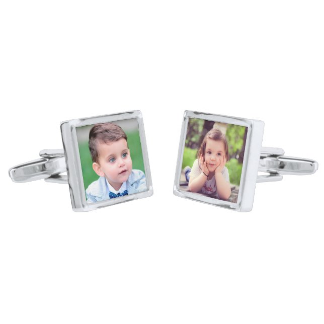 Add Your Own Photo Wedding Cufflinks (Angled)