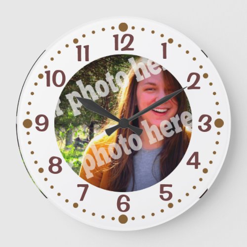 Add Your Own Photo White Clock w Minutes Template