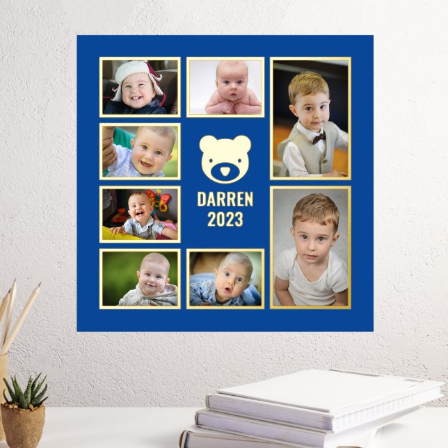 Add Your Own Photos 7 Child Photo Collage Foil Prints (In Situ (Desk 3))
