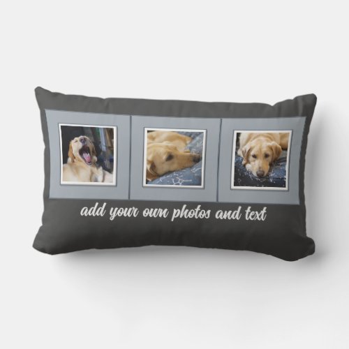 add your own photos and text custom dog or people lumbar pillow