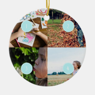 add Your Own Photos Customisable 4 image ornament