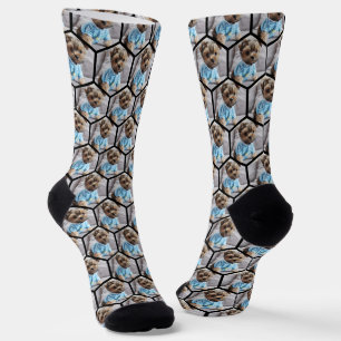 Add Your Own Photos Hexagon Collage Custom Socks