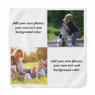 Add your own photos, text and  background throw pi bandana