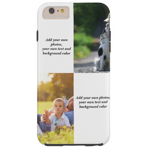 Add your own photos, text and  background throw pi tough iPhone 6 plus case