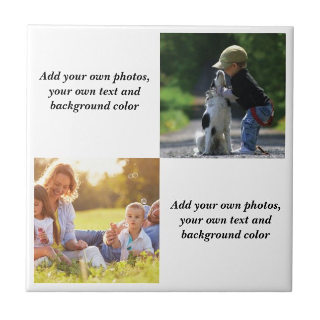 Add your own photos, text and  background throw pi ceramic tile (Front)