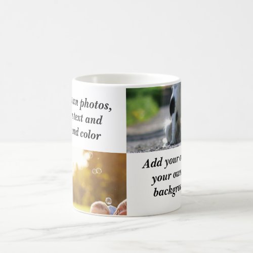 Add your own photos text and  background throw pi coffee mug