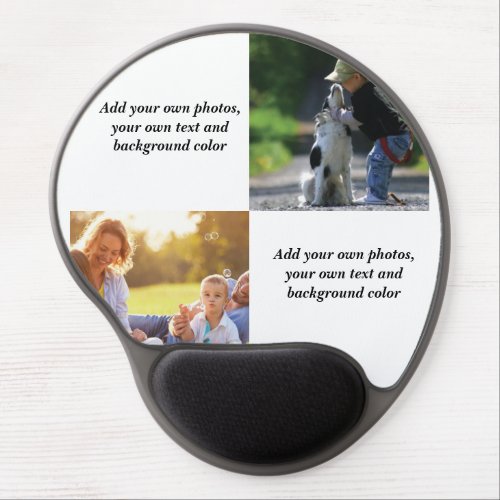 Add your own photos text and  background throw pi gel mouse pad