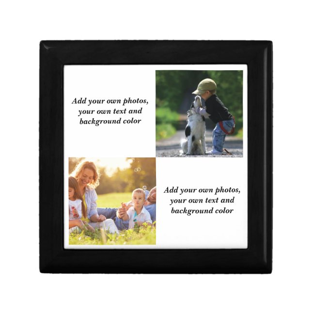 Add your own photos, text and  background throw pi gift box (Front)