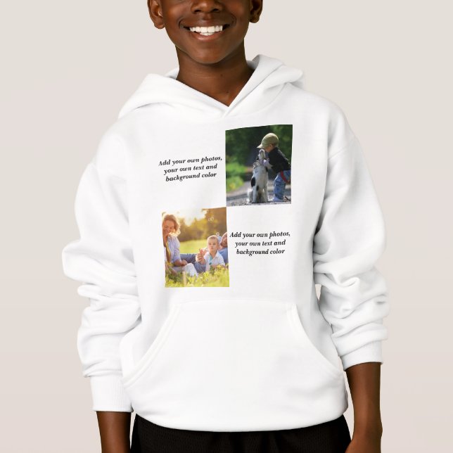 Add your own photos, text and  background throw pi hoodie (Front)