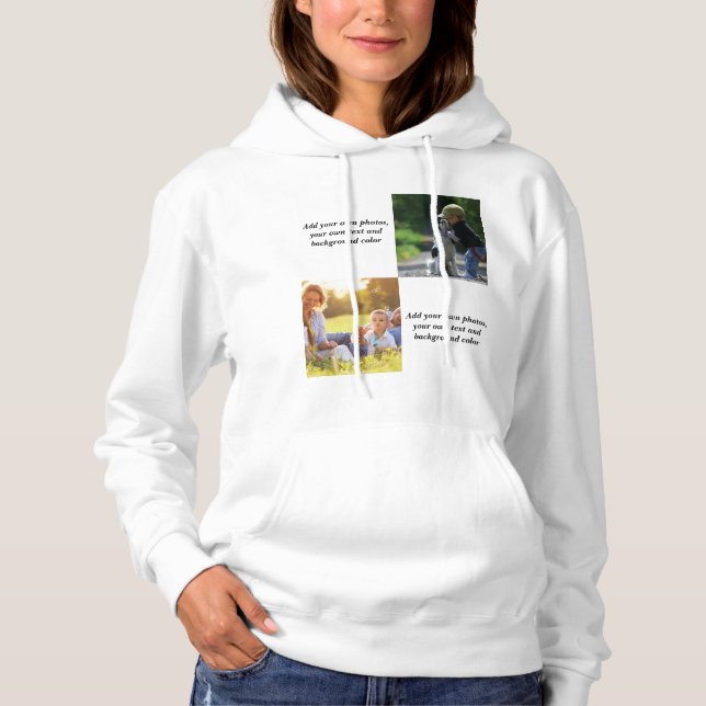 Add your own photos, text and  background throw pi hoodie (Front)