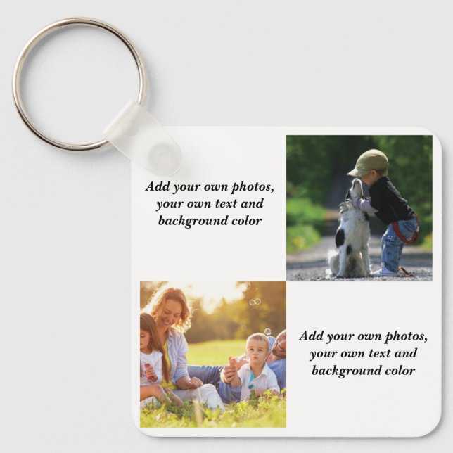 Add your own photos, text and  background throw pi keychain (Front)