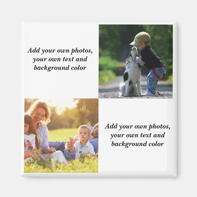 Add your own photos, text and  background throw pi magnet (Front)