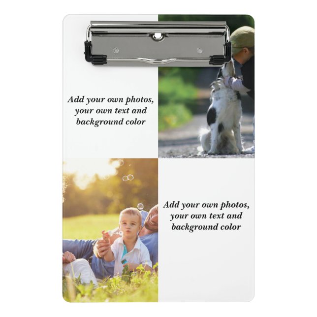 Add your own photos, text and  background throw pi mini clipboard (Front)